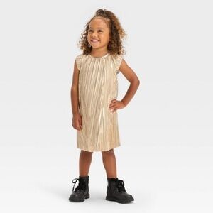Oshkosh Gold Metallic Foil Toddler Dress 12mo